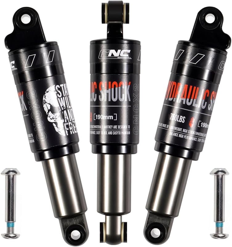 CNC Hydraulic Rear Suspension Shock for Mountain Bikes, 190mm x750lbs