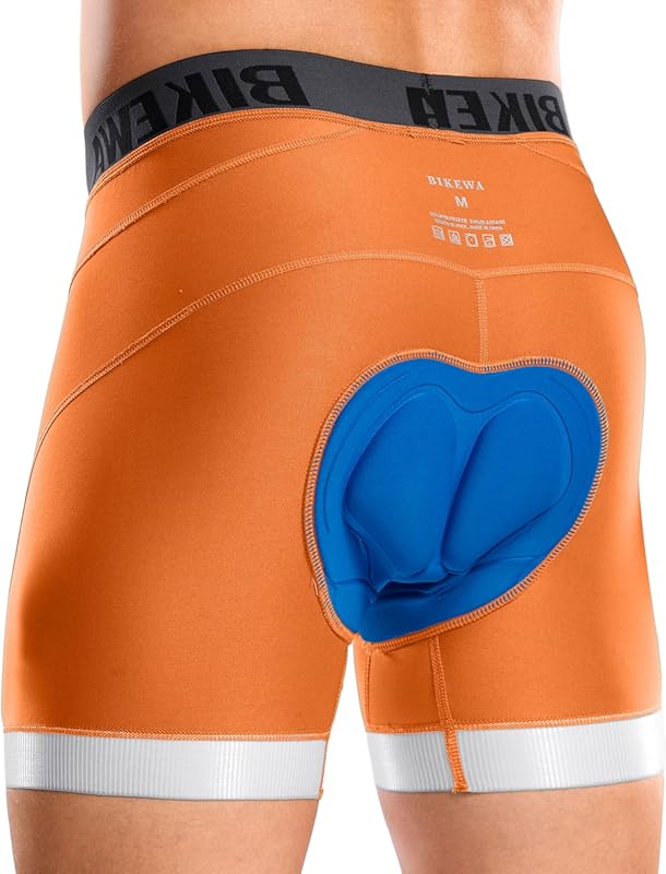 Bikewa Men's 4D Padded Anti-Slip Leg Grips Cycling Underwear for MTB a