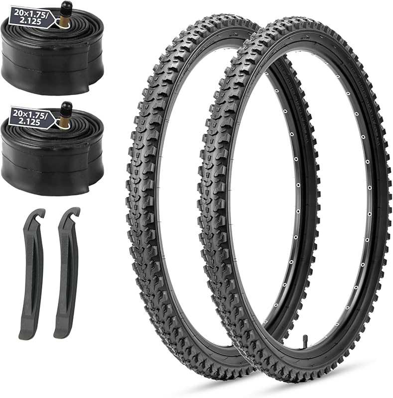 MOHEGIA 2-Pack 20/24/26x2.125 Folding MTB Tires with Inner Tubes & Lev