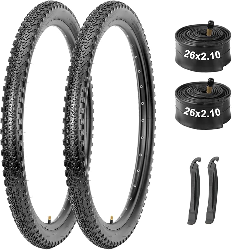 2-Pack Puncture-Resistant MTB Tires & Heavy-Duty Tubes with Levers for