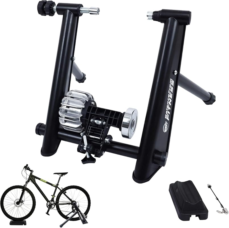 Fitvids Bicycle Trainer Stand Steel Magnetic Fluid Exercise Wheel Rise