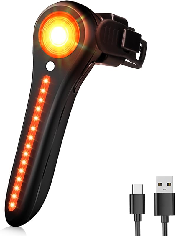 DARKBEAM Smart Tail Light with Brake/Light Sensor, USB-C Rechargeable,