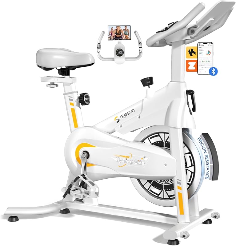 Spin Bike with Adjustable Magnetic Brake Pad, Silent Belt Drive 350lbs