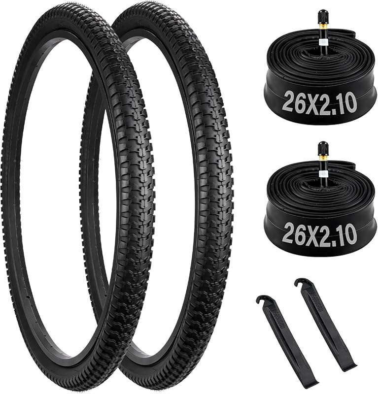 2 Pack 26x2.10 Folding MTB Tires with Inner Tubes & Tire Levers for 26