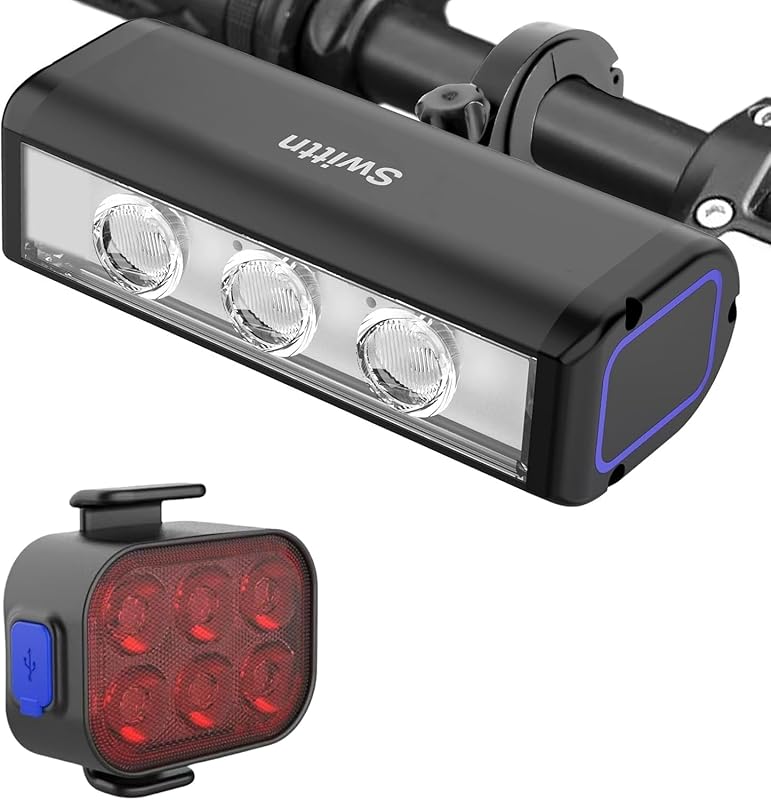 1500 Lumens USB-C Rechargeable Bike Lights Front and Back 10+ Hours Ru