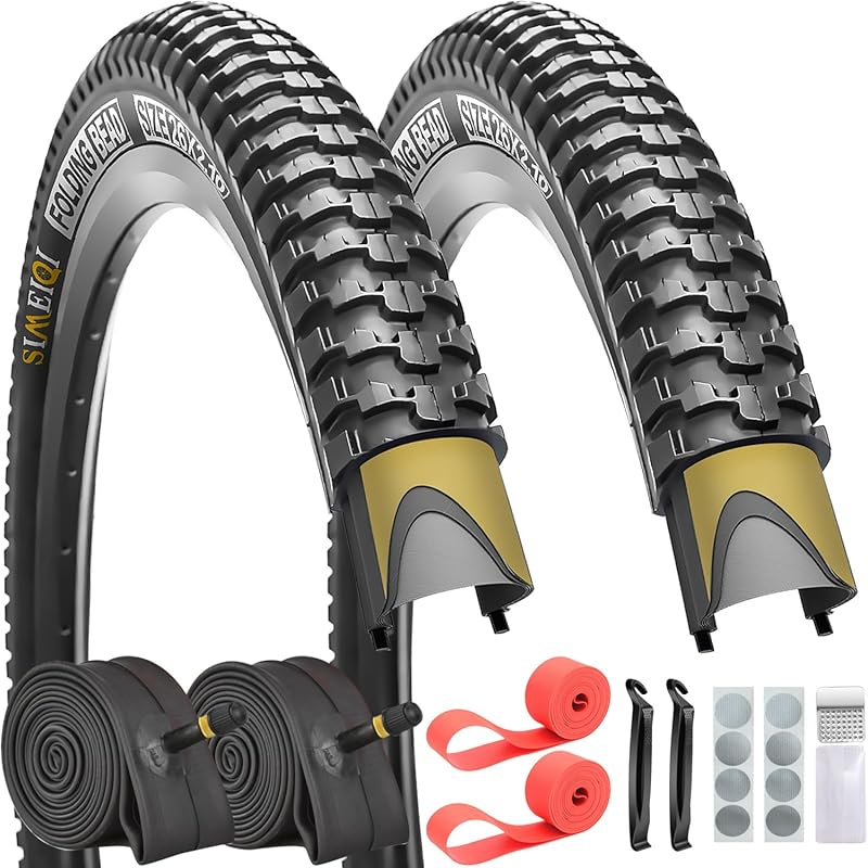 SIMEIQI 2 Pack Anti-Puncture Folding Tires for 24/26/27.5