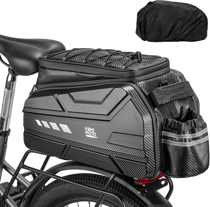 KEMIMOTO EVA Hard Shell Trunk Bag with Waterproof Cover & Shoulder Str