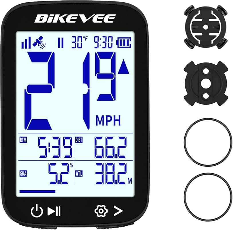 Wireless Bike Speedometer with Auto Start/Stop & Waterproof LCD Displa