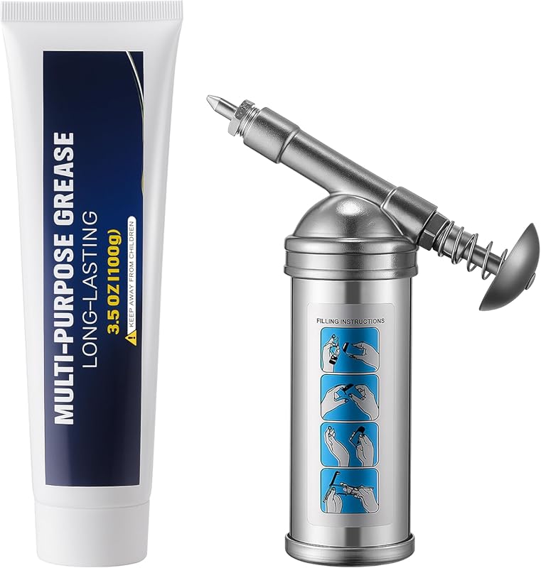 Mini Grease Gun Kit with 100g Bicycle Grease – Nozzle Included for Cha