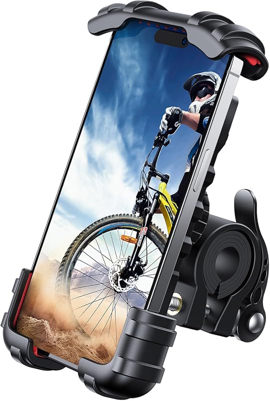 Lamicall Red Bike Phone Holder – Motorcycle Handlebar Clamp for iPhone