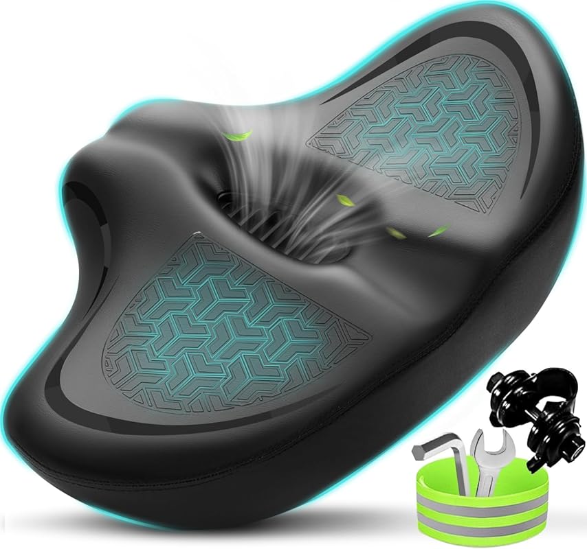 Extra Wide Noseless Bike Seat Cushion for Peloton & Exercise Bikes, Ul