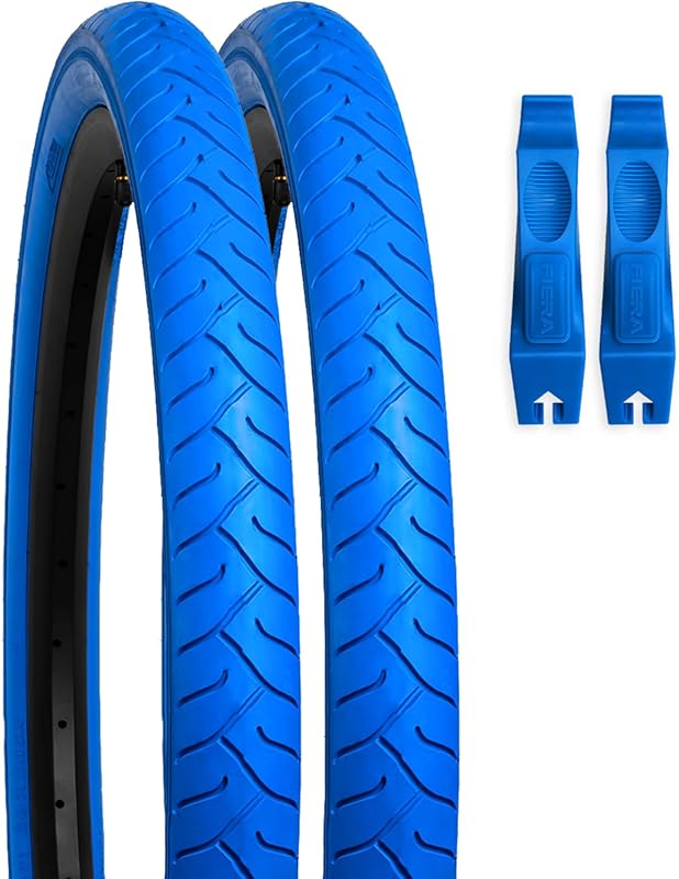 26 x 2.125 Custom Color Puncture-Resistant Bike Tires with Levers for 