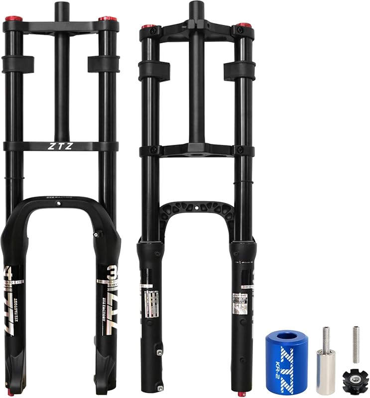 26 Inch Fat Tire Air Suspension Fork, 180mm Travel, Double Shoulder De