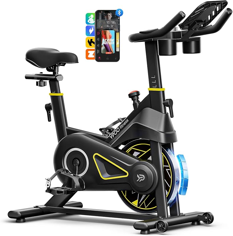 YPOO Magnetic Resistance Stationary Bike with 330lbs Capacity, Comfort