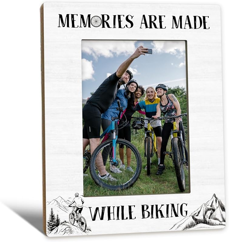 Cycling Wooden Picture Frame 5x7, Perfect Mountain Biking Gift for Cyc