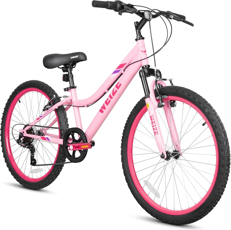 WEIZE 20-24 Inch Kids Mountain Bike with Front Suspension and 6 Speed
