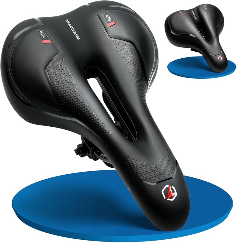 Comfort Wide Waterproof Bike Seat with Memory Foam & Shock Absorption