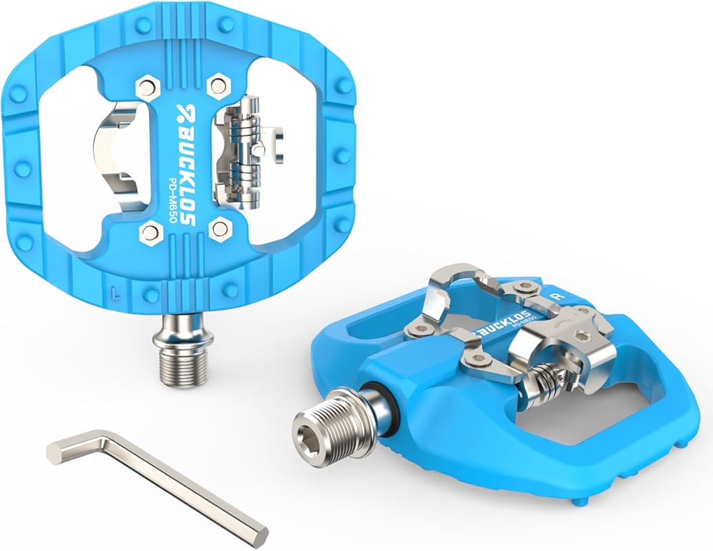 BUCKLOS Lightweight Nylon Clipless Pedals with Flat Platform Compatibl
