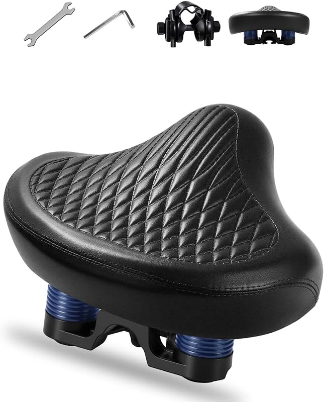 Wide Padded Bicycle Saddle for Women & Men on City, Mountain & Ebikes 