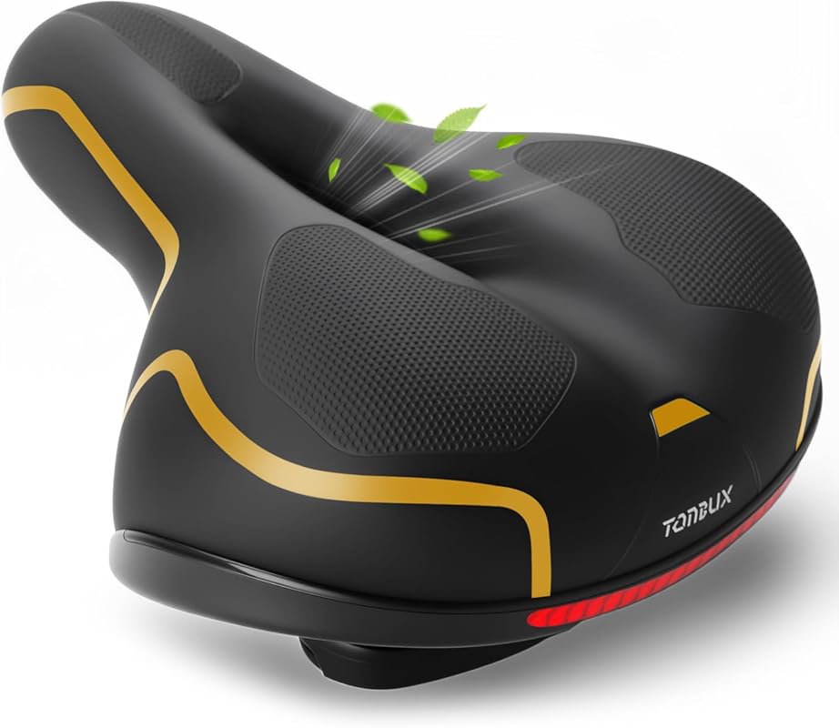 TONBUX Comfortable Dual Shock Memory Foam Bike Seat with Waterproof Co