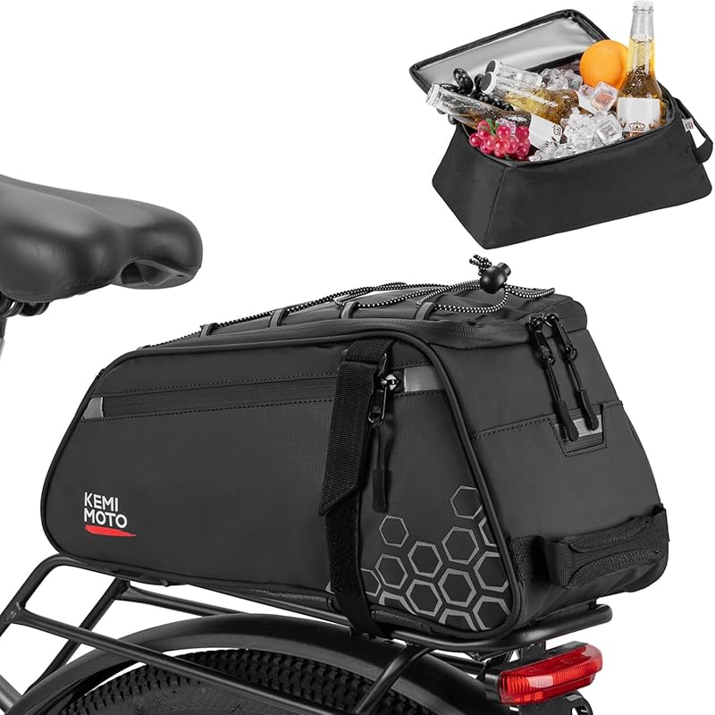 KEMIMOTO 11L Bike Bag with 6L Removable Cooler – PVC Water Resistant I