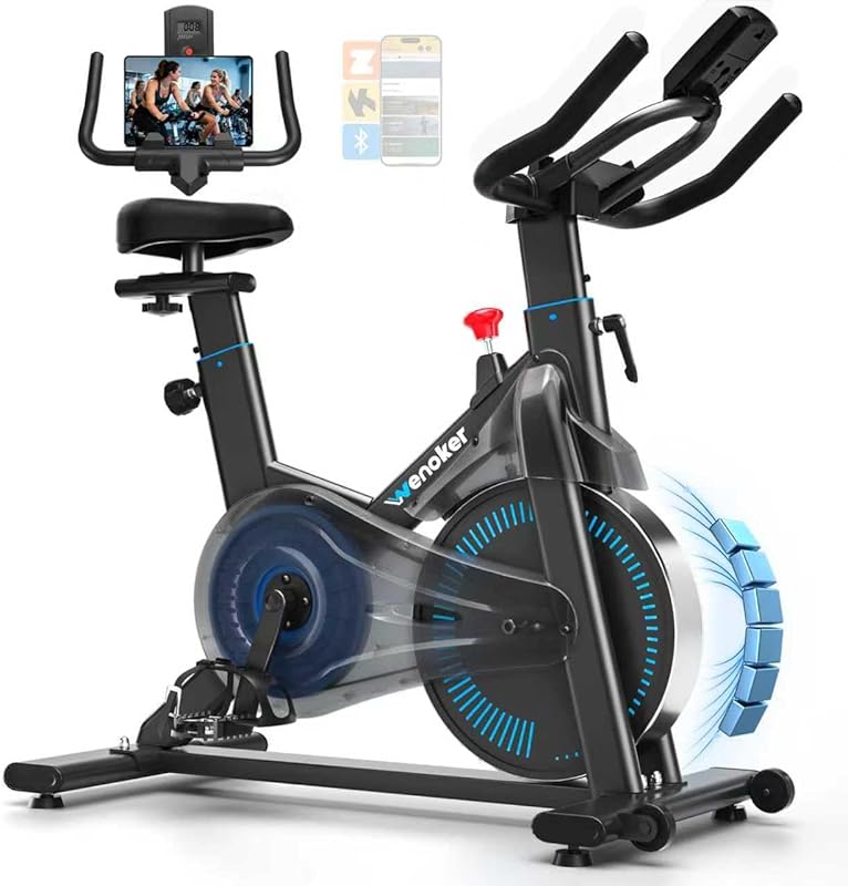 Wenoker Magnetic Stationary Bike with App Sync, Adjustable Seat & Hand