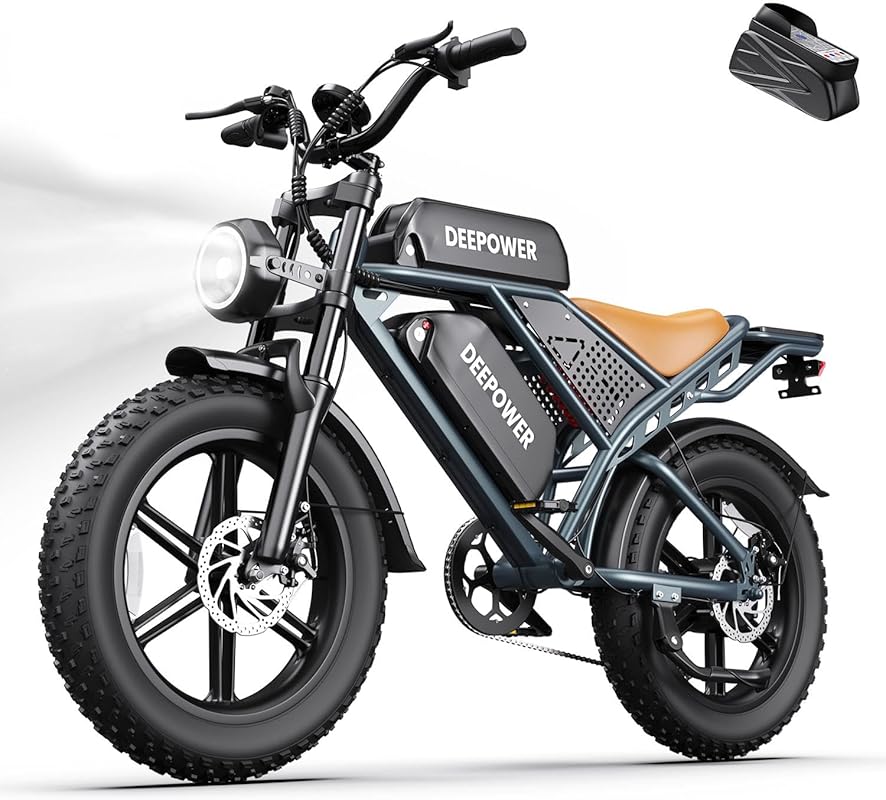DEEPOWER QS7 Electric Bike 2000W, 28MPH, 48V Battery, 35–180 Mile Rang