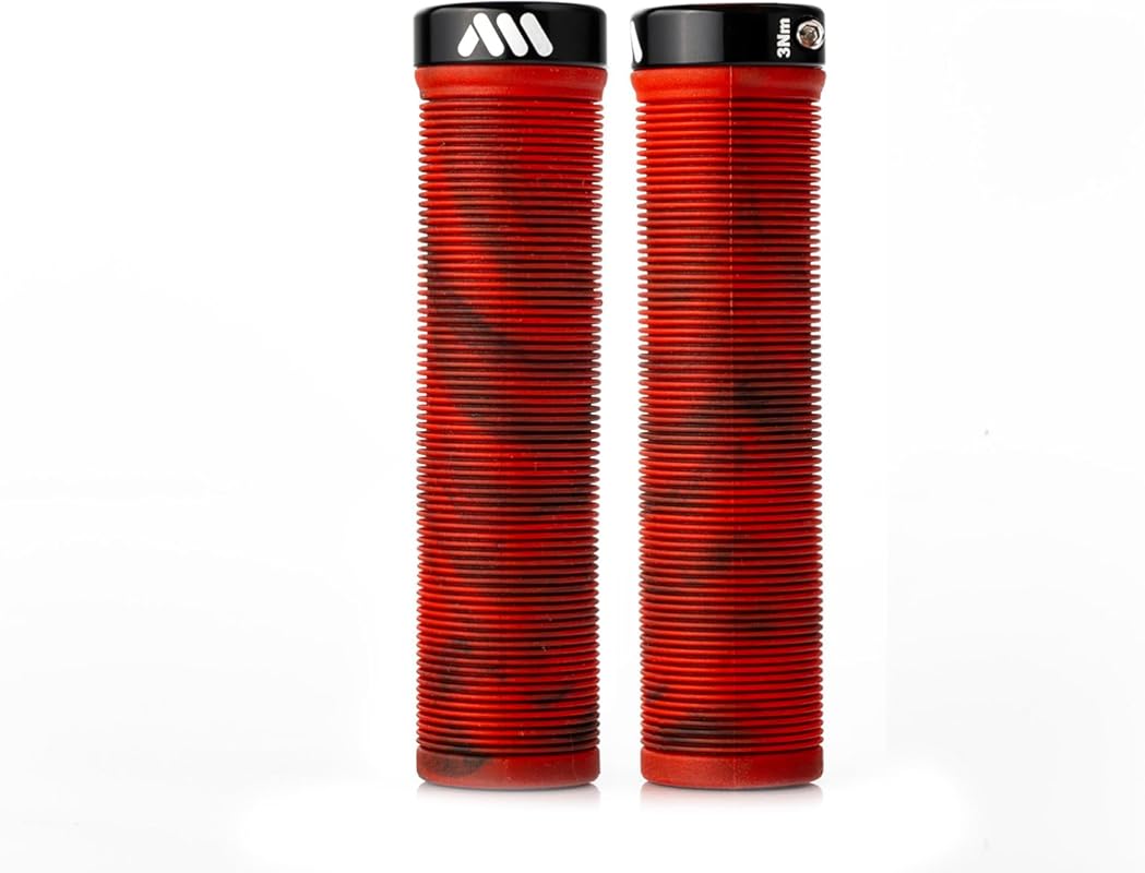 AMS Barcode Ribbed MTB Handlebar Grips for Trail, Dirt Jump & Freeride