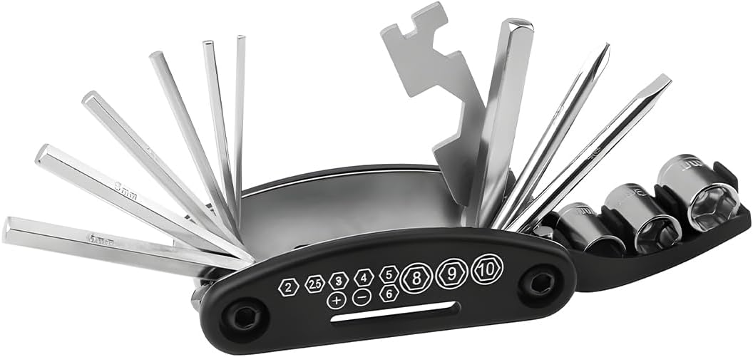 HZEL 16-in-1 Portable Multitool with Allen Wrench for Road & Mountain 