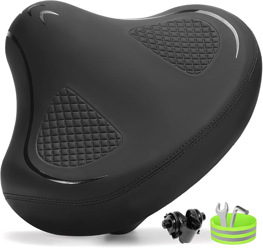 CDYWD Noseless Wide Padded Bike Seat for Men & Women, Universal Fit