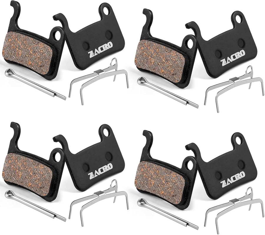 Zacro 4-Pairs Semi-Metallic Mountain Bike Disc Brake Pads Compatible w