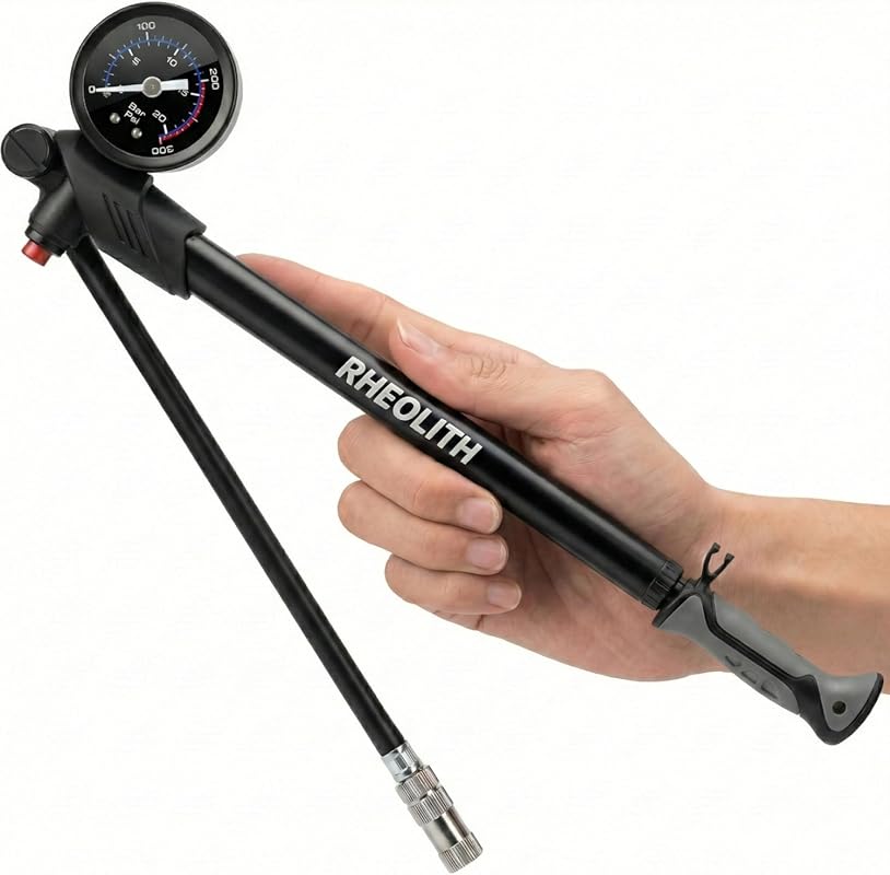High Pressure 300 PSI Shock Pump for Mountain Bike Forks & Suspensions