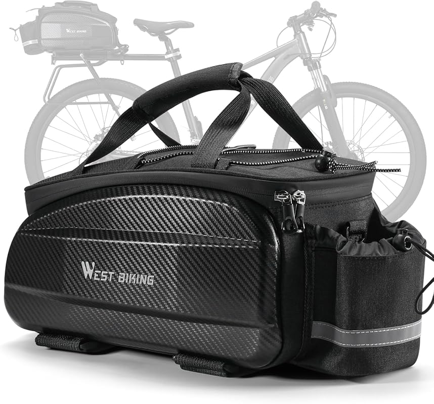 West Biking 11L Waterproof Rear Rack Bag with Rain Cover for Commuting