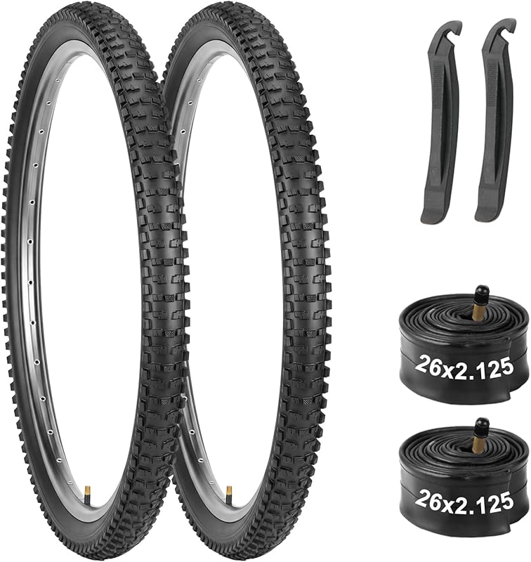 2-Pack Mountain Bike Tires & Tubes: 16/20/24/26-Inch Puncture-Resistan