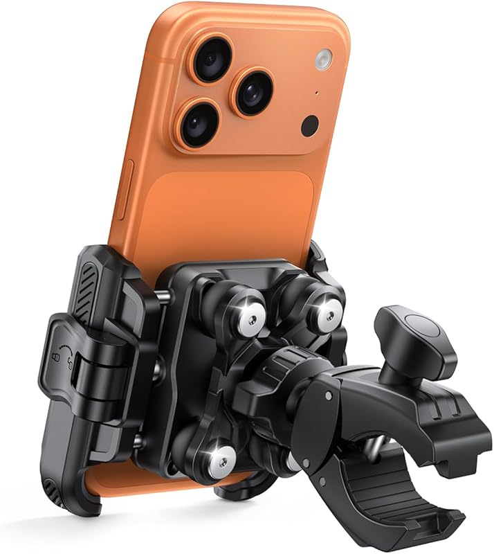 Lamicall Motorcycle Bike Phone Mount with Vibration Dampener & Camera 