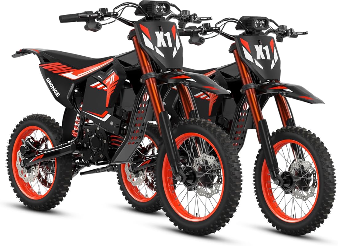 QRONGE X1 Spark Electric Dirt Bike Combo, 60V 28.8Ah Battery, 4500W Mo