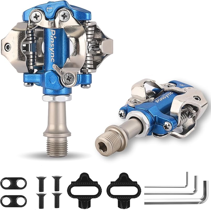 SPD CNC Aluminum Dual-Sided Clipless MTB Pedals with Cleats for Mounta