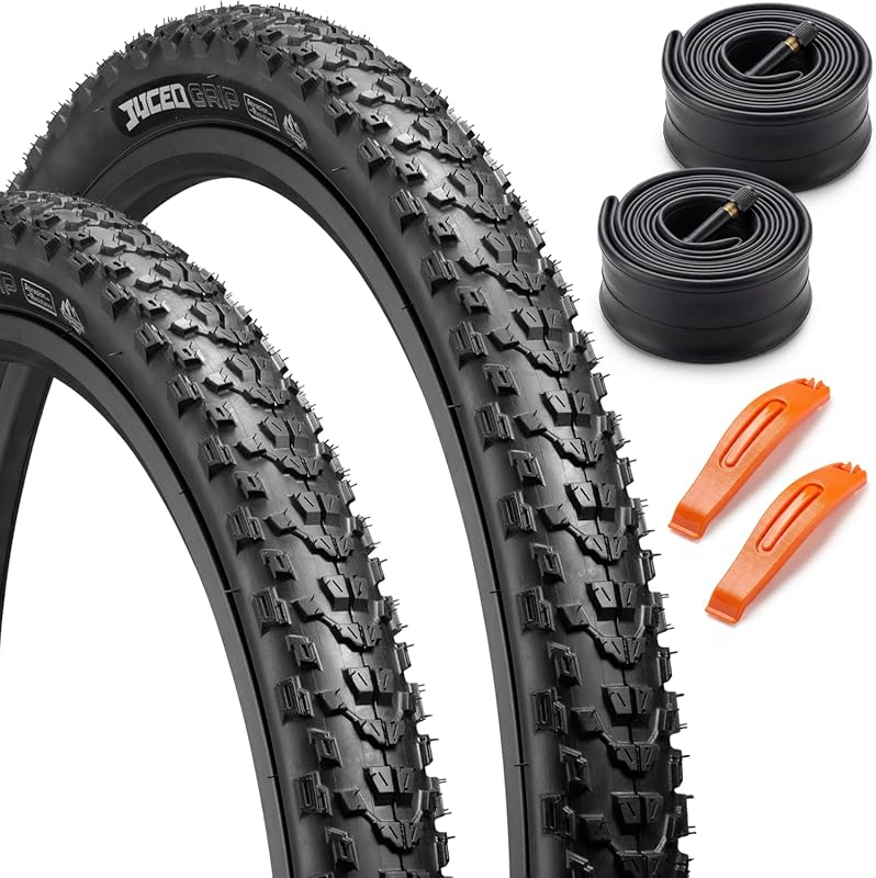 26/27.5x2.2 Folding Mountain Bike Tires with Tubes & Levers – High-Tra