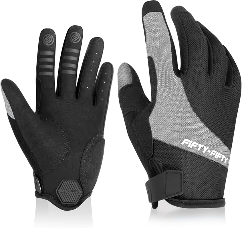 FIFTY-FIFTY Breathable Cycling Gloves with Touch Screen & Anti-Slip Pa